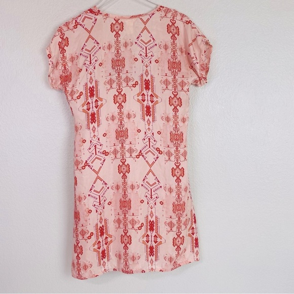 Sundance Silk Aztec Print Scoop Neck Cap Sleeve Dress Size M - Picture 4 of 8